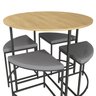 Mesa de Jantar Tampo MDP Redondo 4 Bancos Estofados - 4