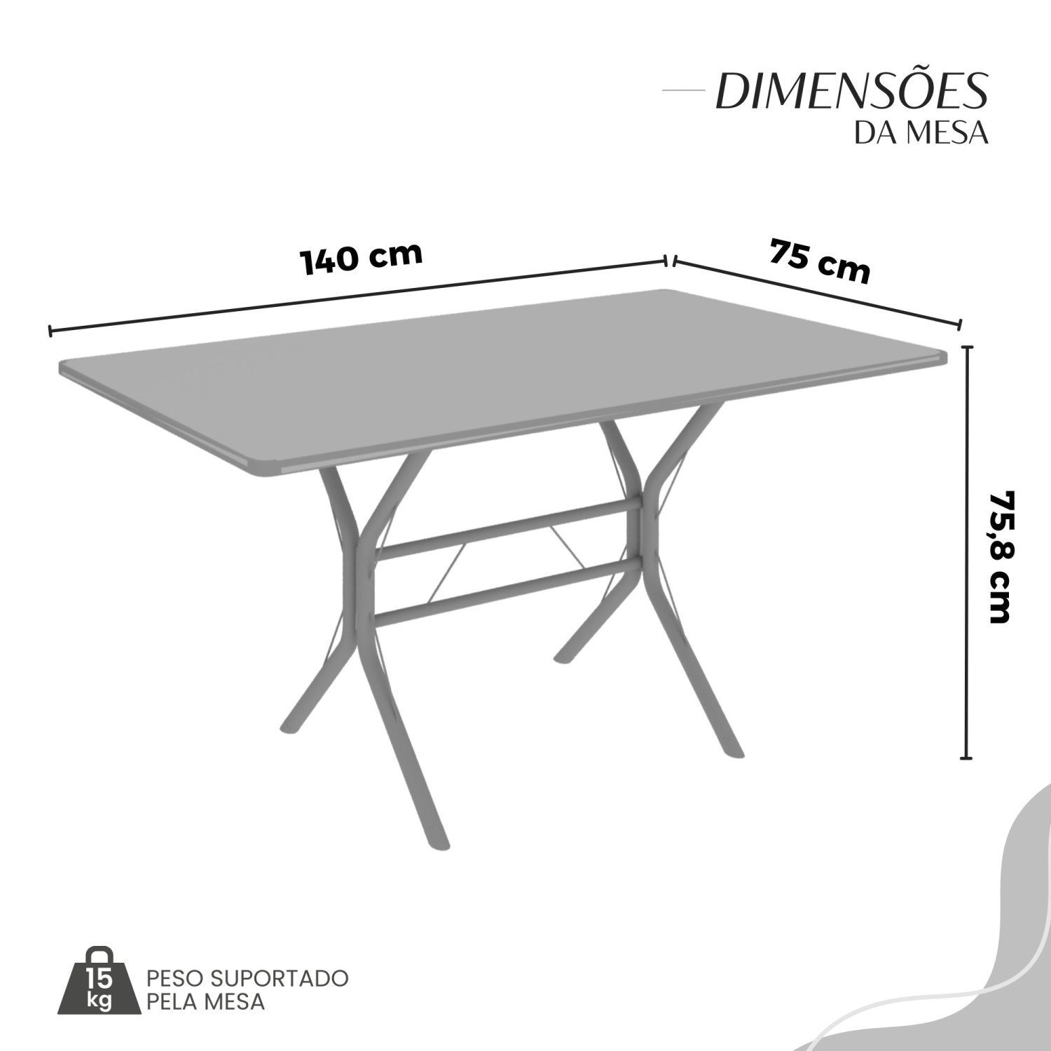 Conjunto Sala de Jantar Mesa Retangular 140x75cm Tampo Ardósia Indiana 6 Cadeiras Rio - 3