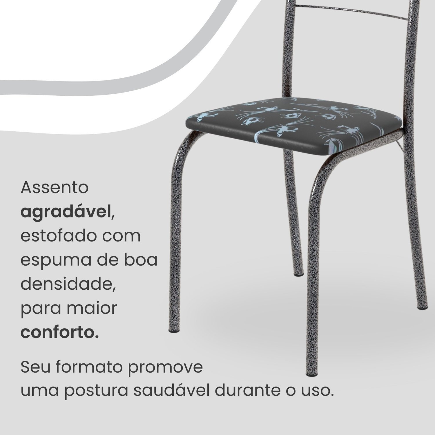 Conjunto Sala de Jantar Mesa Retangular 140x75cm Tampo Ardósia Indiana 6 Cadeiras Rio - 6