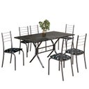 Ver imagem 2 de Conjunto Sala de Jantar Mesa Retangular 140x75cm Tampo Ardósia Indiana 6 Cadeiras Rio