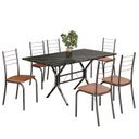 Ver imagem 2 de Conjunto Sala de Jantar Mesa Retangular 140x75cm Tampo Ardósia Indiana 6 Cadeiras Rio