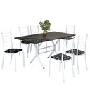 Ver imagem 2 de Conjunto Sala de Jantar Mesa Retangular 140x75cm Tampo Ardósia Indiana 6 Cadeiras Rio