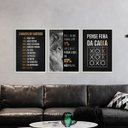 Ver imagem 1 de Kit 3 Quadros Motivacionais Empreendedorismo 24x18cm - com vidro:Madeira preta