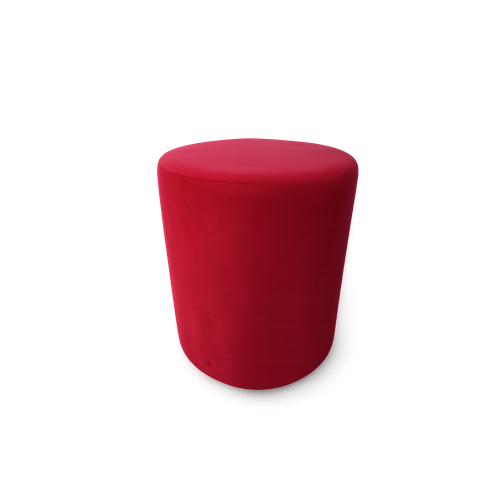 Puff Redondo Adm Suede Vermelho, para Todos  Os Ambientes Sala, Quarto e Etc.