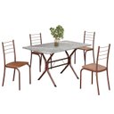 Ver imagem 2 de Conjunto Sala de Jantar Mesa Retangular 100x60cm Tampo Granito Topázio 4 Cadeiras Rio