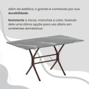 Ver mais imagens de Conjunto Sala de Jantar Mesa Retangular 100x60cm Tampo Granito Topázio 4 Cadeiras Rio Marrom/Paraopeba