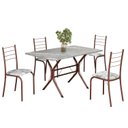 Ver imagem 2 de Conjunto Sala de Jantar Mesa Retangular 100x60cm Tampo Granito Topázio 4 Cadeiras Rio