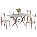 Ver imagem 2 de Conjunto Sala de Jantar Mesa Retangular 100x60cm Tampo Granito Topázio 4 Cadeiras Rio