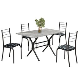 Conjunto Sala de Jantar Mesa Retangular 100x60cm Tampo Granito Topázio 4 Cadeiras Rio - 2
