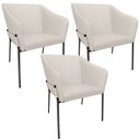 Ver imagem 1 de Kit 3 Cadeiras para Sala de Jantar Estar Living Olívia L02 Linho Cru - Lyam Decor