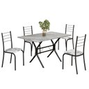 Ver imagem 2 de Conjunto Sala de Jantar Mesa Retangular 100x60cm Tampo Granito Topázio 4 Cadeiras Rio