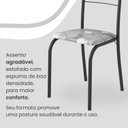 Ver imagem 6 de Conjunto Sala de Jantar Mesa Retangular 100x60cm Tampo Granito Topázio 4 Cadeiras Rio Preto/Paraopeba/Fosco