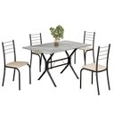 Ver imagem 2 de Conjunto Sala de Jantar Mesa Retangular 100x60cm Tampo Granito Topázio 4 Cadeiras Rio