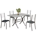 Ver imagem 2 de Conjunto Sala de Jantar Mesa Retangular 100x60cm Tampo Granito Topázio 4 Cadeiras Rio Prata/Preto Floral/Mart
