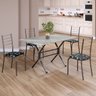 Conjunto Sala de Jantar Mesa Retangular 100x60cm Tampo Granito Topázio 4 Cadeiras Rio - 1