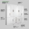 Guarda Roupa Casal 8 Portas e 4 Gavetas New Realce - Branco - 5