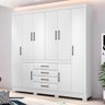 Guarda Roupa Casal 8 Portas e 4 Gavetas New Realce - Branco - 1
