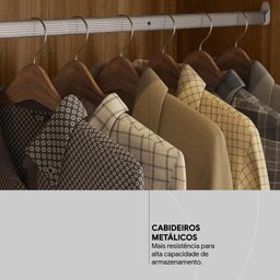 Guarda Roupa Casal 8 Portas e 4 Gavetas New Realce - Branco - 7