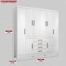 Guarda Roupa Casal 8 Portas e 4 Gavetas New Realce - Branco - 2
