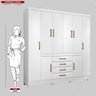 Guarda Roupa Casal 8 Portas e 4 Gavetas New Realce - Branco - 4