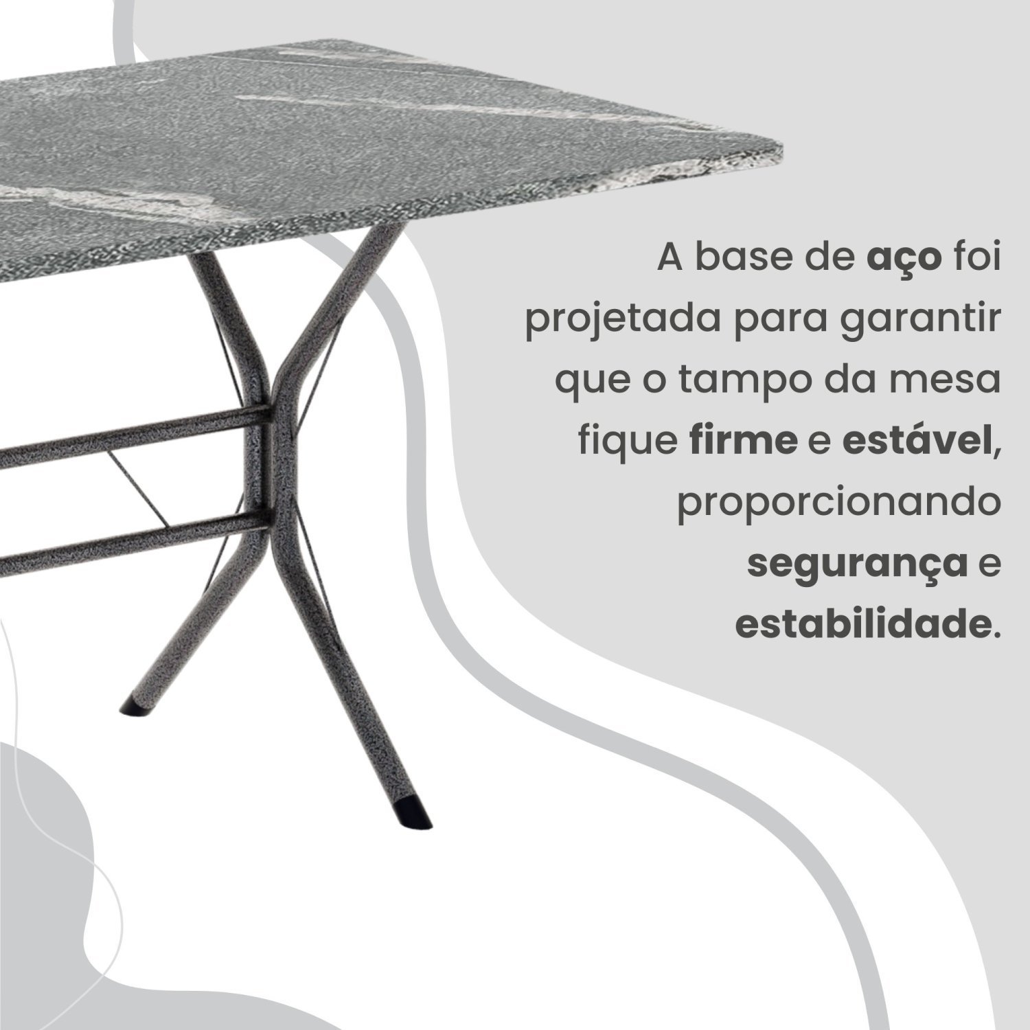 Conjunto Sala de Jantar Mesa Retangular 100x60cm Tampo Granito Topázio 4 Cadeiras Rio - 9