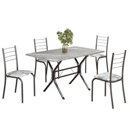 Conjunto Sala de Jantar Mesa Retangular 100x60cm Tampo Granito Topázio 4 Cadeiras Rio - 2