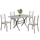 Ver imagem 2 de Conjunto Sala de Jantar Mesa Retangular 100x60cm Tampo Granito Topázio 4 Cadeiras Rio