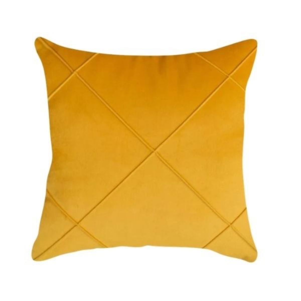 Capa de Almofada Drapeada Suede Amarelo 43x43cm