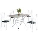 Ver imagem 2 de Conjunto Sala de Jantar Mesa Retangular 100x60cm Tampo Granito Topázio 4 Cadeiras Rio