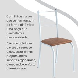 Conjunto Sala de Jantar Mesa Retangular 100x60cm Tampo Granito Topázio 4 Cadeiras Rio - 7