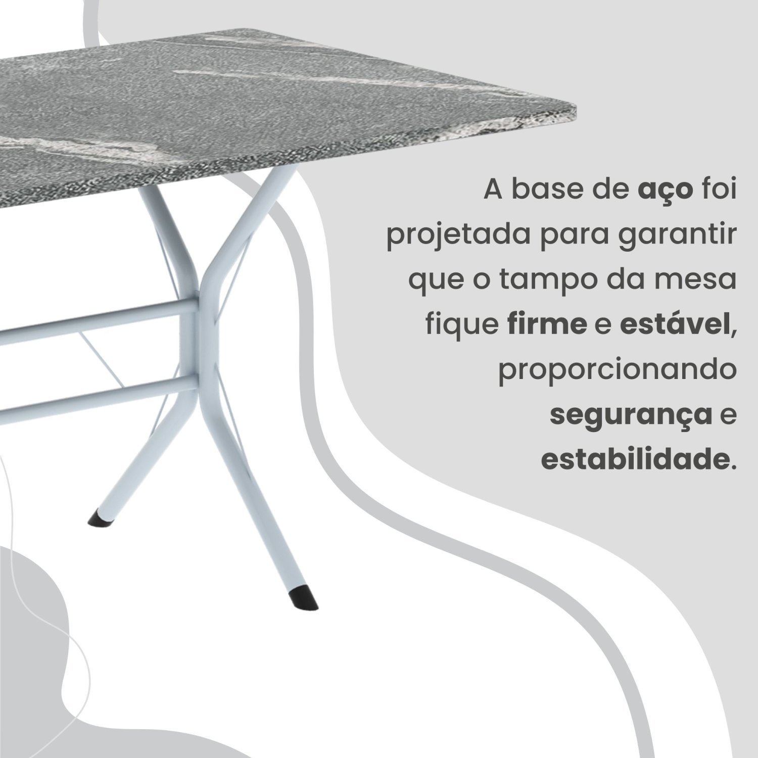 Conjunto Sala de Jantar Mesa Retangular 100x60cm Tampo Granito Topázio 4 Cadeiras Rio - 9