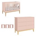 Ver imagem 7 de Jogo de Quarto para Bebê Classic New Rosa Fosco com Natural - Reller