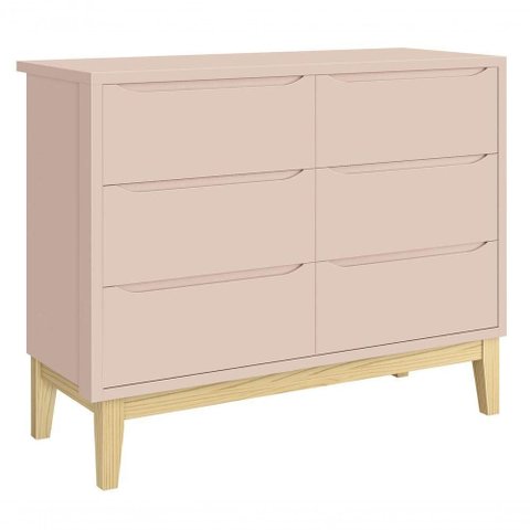 Jogo de Quarto para Bebê Classic New Rosa Fosco com Natural - Reller