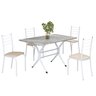 Conjunto Sala de Jantar Mesa Retangular 100x60cm Tampo Granito Topázio 4 Cadeiras Rio - 2