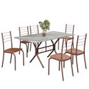 Ver imagem 2 de Conjunto Sala de Jantar Mesa Retangular 140x75cm Tampo Granito Topázio 6 Cadeiras Rio