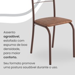 Conjunto Sala de Jantar Mesa Retangular 140x75cm Tampo Granito Topázio 6 Cadeiras Rio - 6