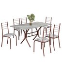 Ver imagem 2 de Conjunto Sala de Jantar Mesa Retangular 140x75cm Tampo Granito Topázio 6 Cadeiras Rio