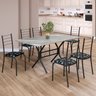 Conjunto Sala de Jantar Mesa Retangular 140x75cm Tampo Granito Topázio 6 Cadeiras Rio - 1