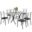 Ver imagem 2 de Conjunto Sala de Jantar Mesa Retangular 140x75cm Tampo Granito Topázio 6 Cadeiras Rio