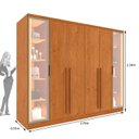 Ver imagem 7 de Guarda-Roupa Casal Portugal 6 Portas 2 Reflectas com LED 8 Gavetas Puxador MDF 270cm Yescasa