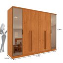 Ver imagem 3 de Guarda-Roupa Casal Portugal 6 Portas 2 Reflectas com LED 8 Gavetas Puxador MDF 270cm Yescasa