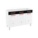 Ver imagem 1 de Balcão de Cozinha Mirage New Aço P/pia 3 Portas e 2 Gavetas S/tampo 120cm Branco/preto - Telasul
