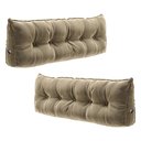 Ver imagem 1 de Kit 02 Almofadas para Cabeceira Encosto Apoio Lombar Spot 90cm com Porta Celular Veludo - Desk Desig