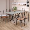 Conjunto Sala de Jantar Mesa Retangular 140x75cm Tampo Granito Topázio 6 Cadeiras Rio - 1