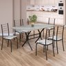 Conjunto Sala de Jantar Mesa Retangular 140x75cm Tampo Granito Topázio 6 Cadeiras Rio - 1