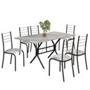 Ver imagem 2 de Conjunto Sala de Jantar Mesa Retangular 140x75cm Tampo Granito Topázio 6 Cadeiras Rio