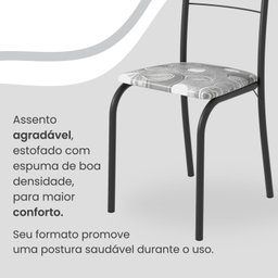 Conjunto Sala de Jantar Mesa Retangular 140x75cm Tampo Granito Topázio 6 Cadeiras Rio - 6