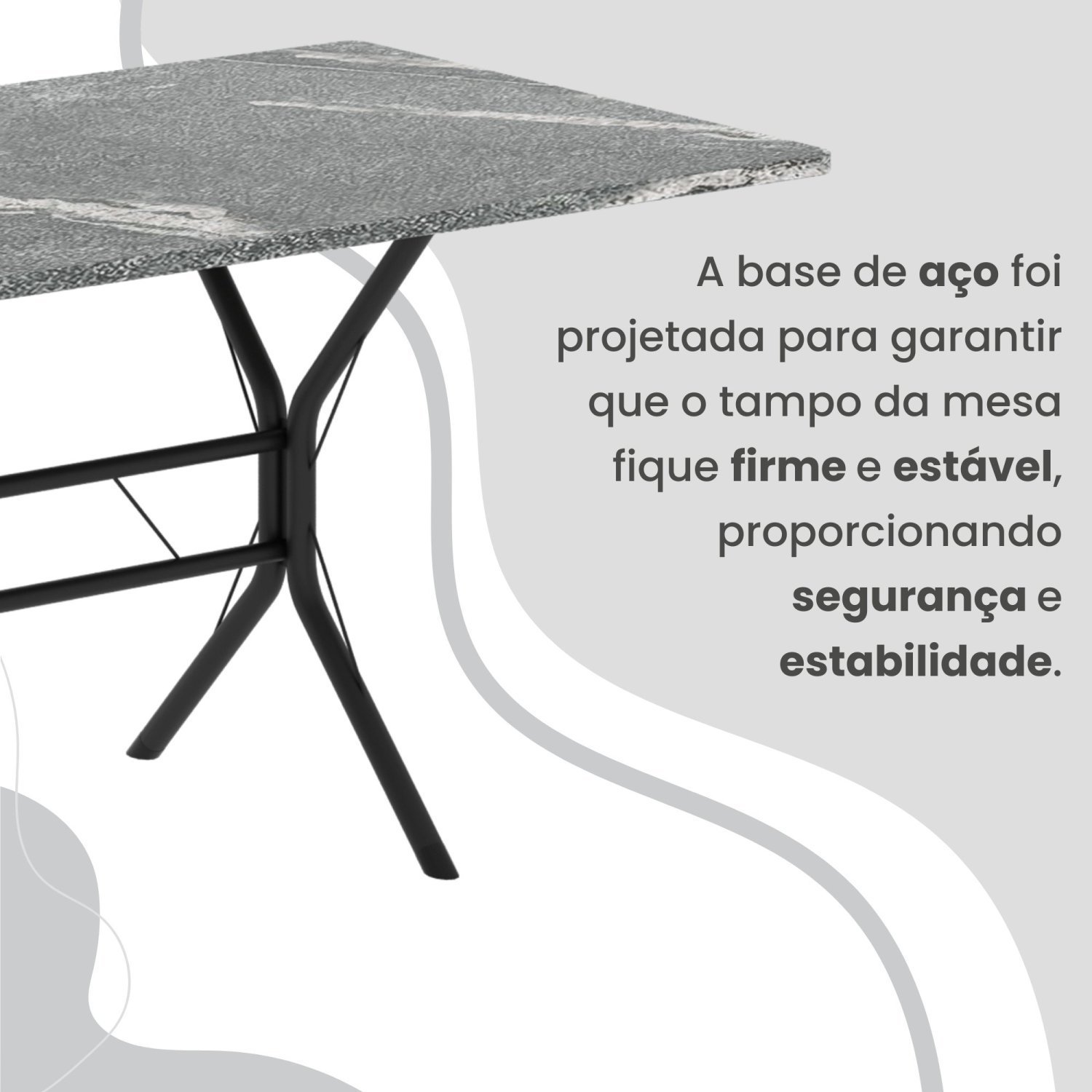 Conjunto Sala de Jantar Mesa Retangular 140x75cm Tampo Granito Topázio 6 Cadeiras Rio - 9