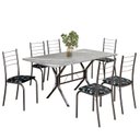 Ver imagem 2 de Conjunto Sala de Jantar Mesa Retangular 140x75cm Tampo Granito Topázio 6 Cadeiras Rio