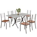 Ver imagem 2 de Conjunto Sala de Jantar Mesa Retangular 140x75cm Tampo Granito Topázio 6 Cadeiras Rio